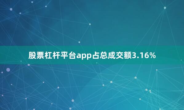 股票杠杆平台app占总成交额3.16%